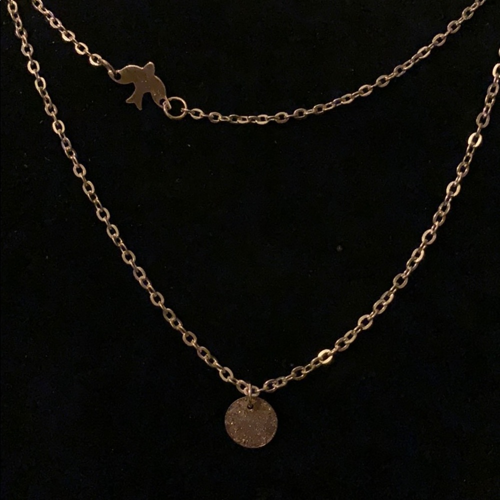 Circle and bird layered necklaceNWOT VACATION HOLD